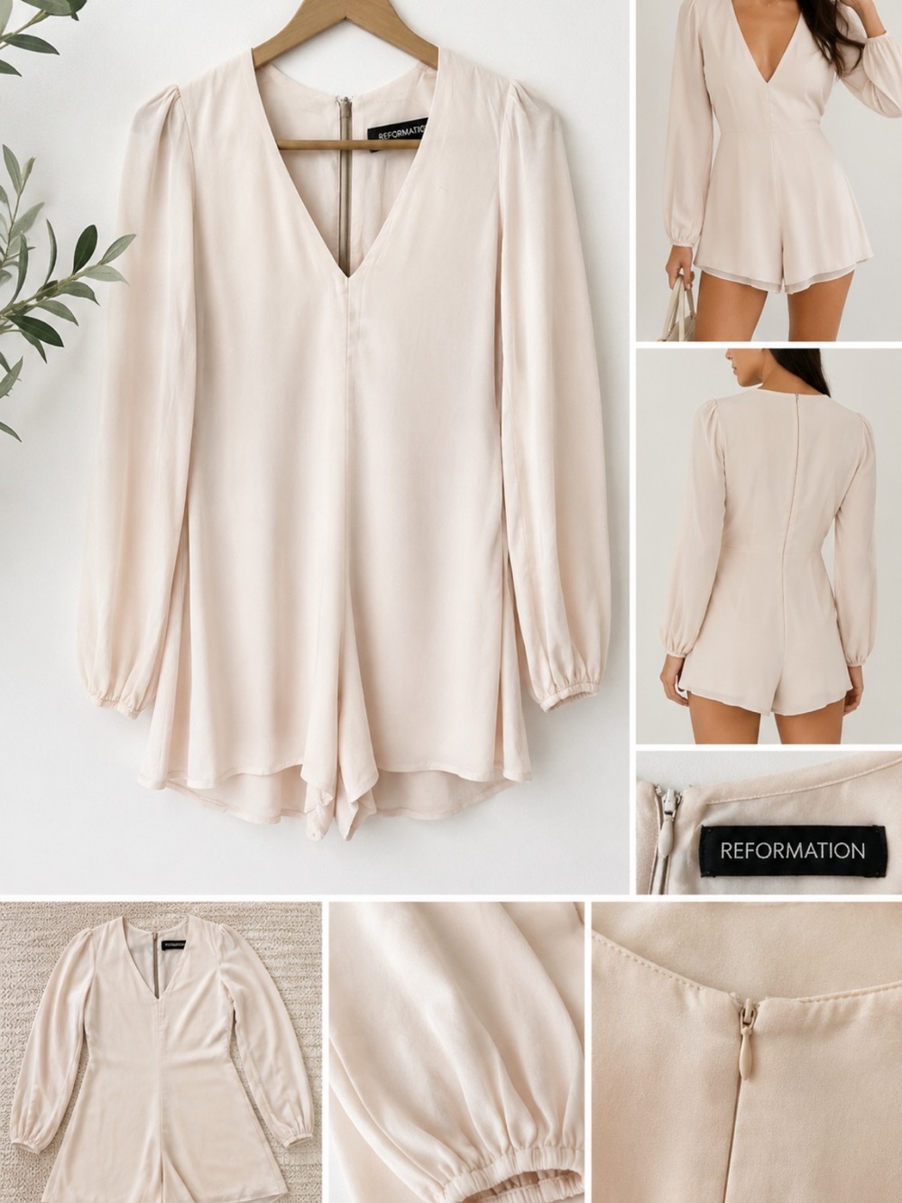 Reformation Blush Pink V-Neck Romper